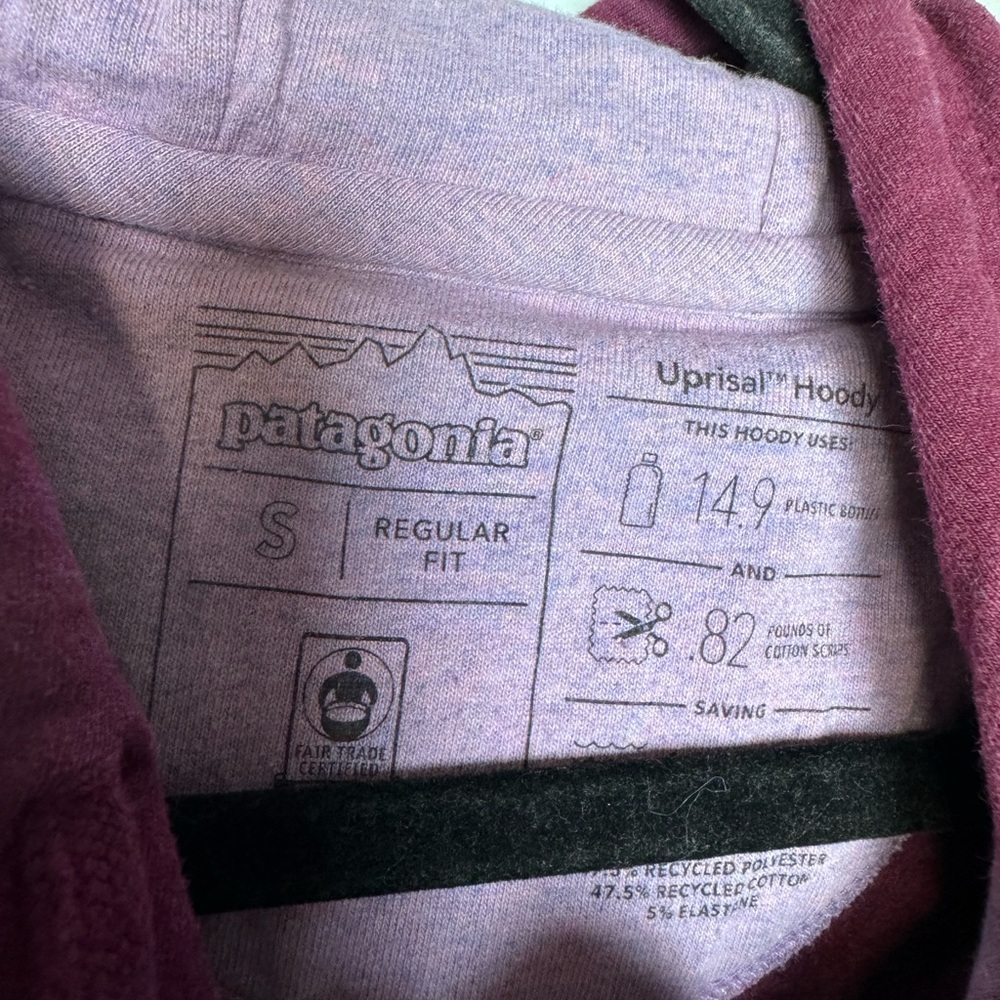 patagonia uprisal womens small hoodie purple hoodie mountain sweater pullover - Picture 5 of 7